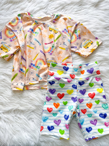 Back to school/Marker Hearts - Size 5/6