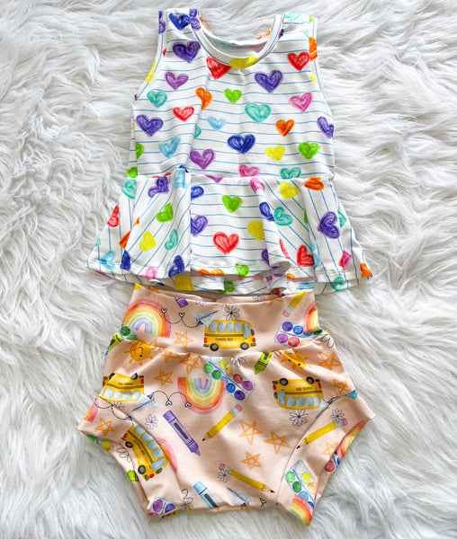 Back to school/Marker Hearts - Size 2/3