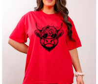 Valentines cow Screen Print Transfer
