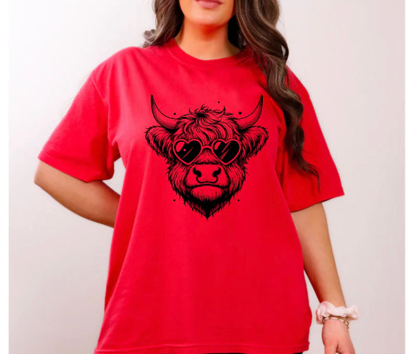 Valentines cow Screen Print Transfer