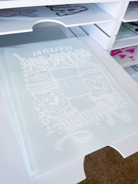 Fueled by coffee and anxiety Screen Print Transfer