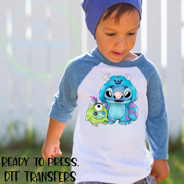 Blue alien monster DTF Transfer