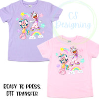Mouse and duck DTF Transfer