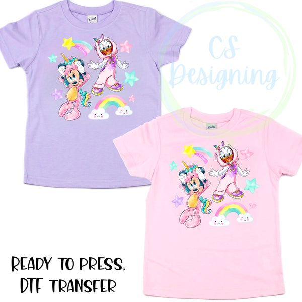 Mouse and duck DTF Transfer