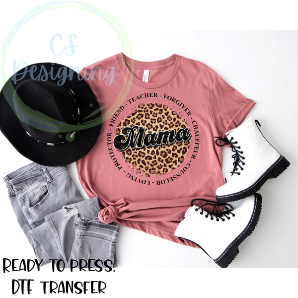 Leopard mama DTF Transfer