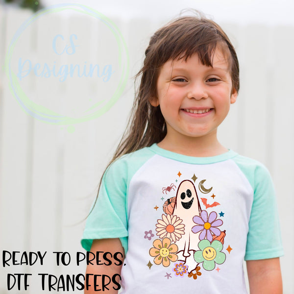 Ghost floral DTF Transfer