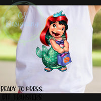 Lilo mermaid DTF Transfer