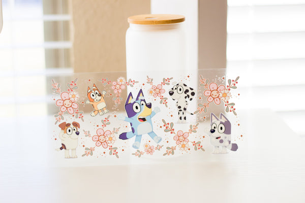 Dog floral UV DTF Transfer