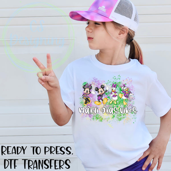 Mardi Gras vibes DTF Transfer