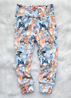 Blue dog leggings