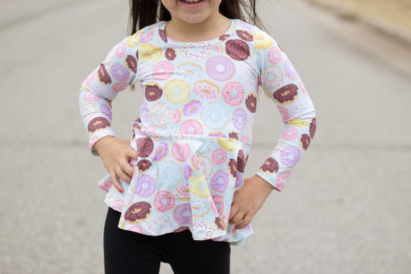 Donut Peplum - long sleeves (multiple sizes)