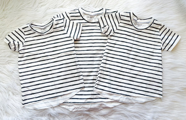 Black stripe edgy tee (short sleeve)